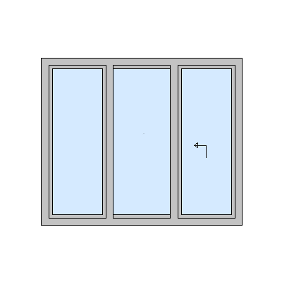 3-delig rechts schuivend